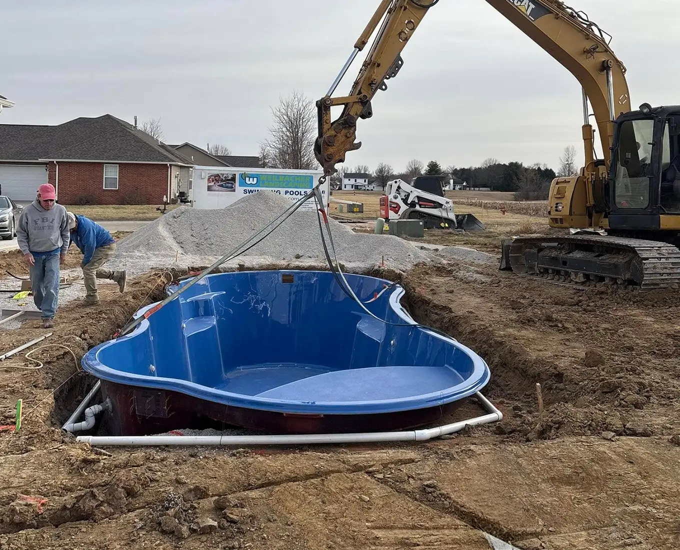 installation of a fiberglass pool near columbia il