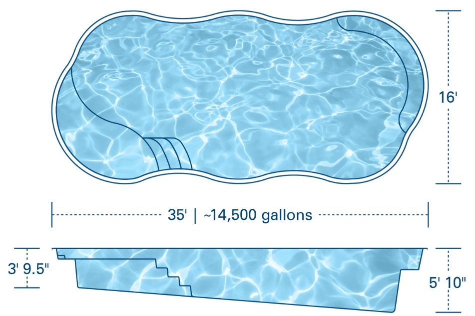 River Pools C35 Fiberglass Pool