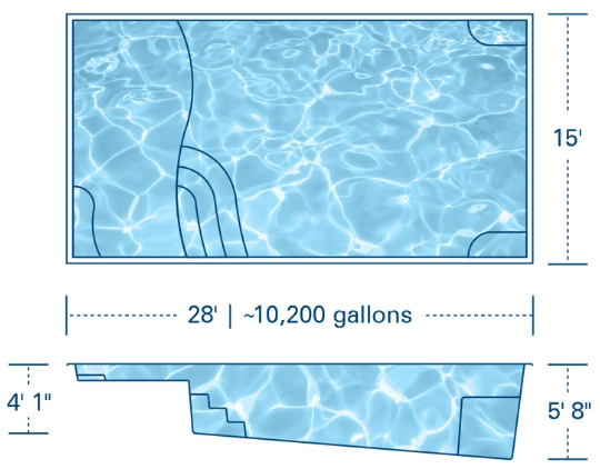 River Pools D28 Fiberglass Pool