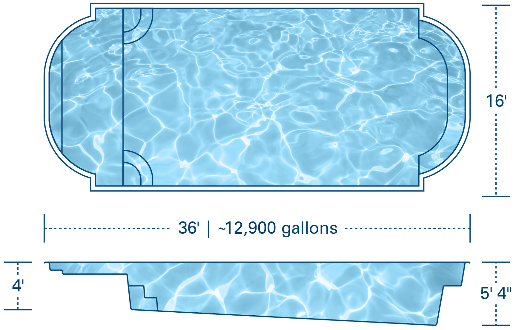 River Pools L36 Fiberglass Pool
