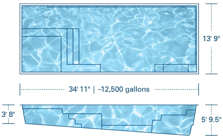 River Pools M35 Fiberglass Pool