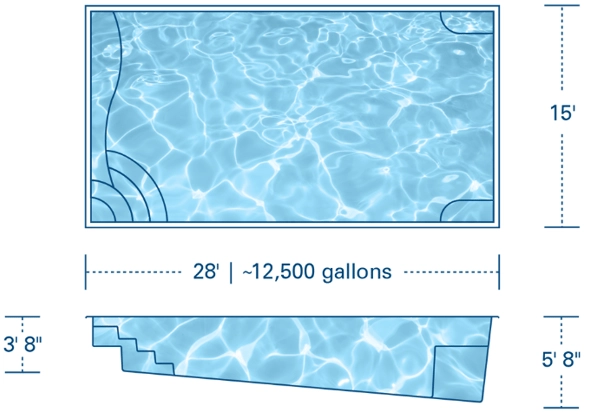 River Pools R28 Fiberglass Pool
