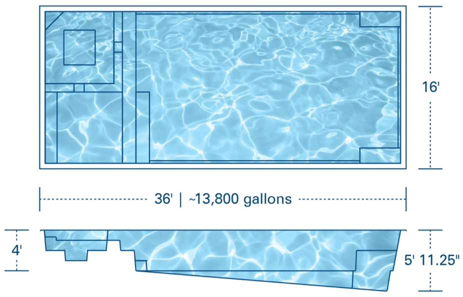 River Pools X36 Fiberglass Pool